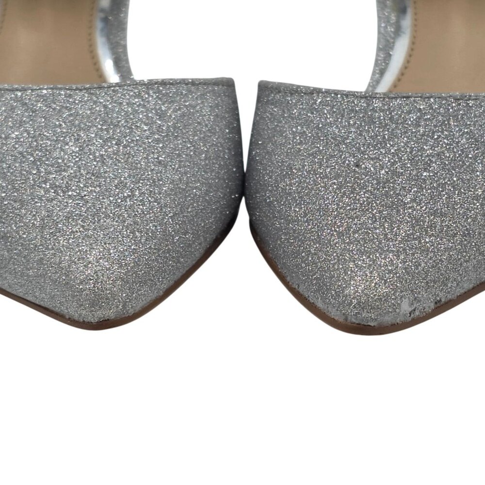 Jewel Badgley Mischka Womens 7.5 Silver Robles Crystal Kitten Heels Evening Pump - Picture 11 of 13
